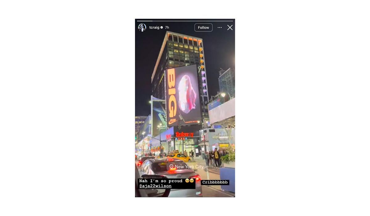 Torrey Craig sends love to A'ja Wilson after spotting her advertisement in Times Square